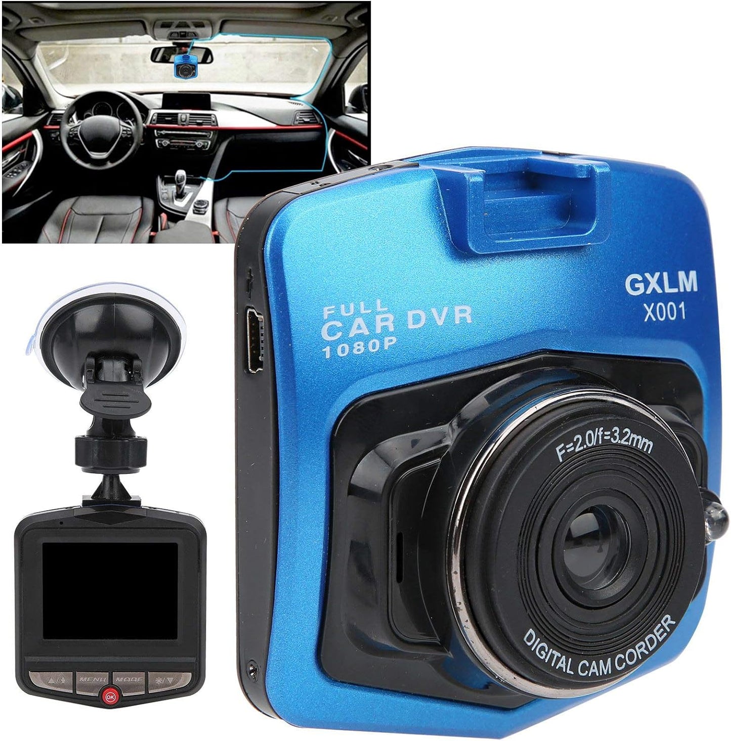 Mini DashDrive - 2.4 inch 1080p LCD screen Dash Camera