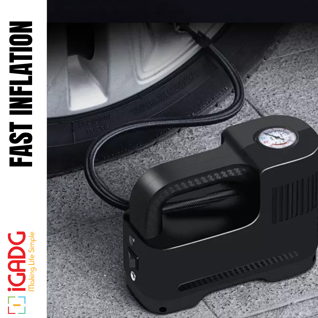 iGADG 12V Small Tyre Inflator For Car and Bike