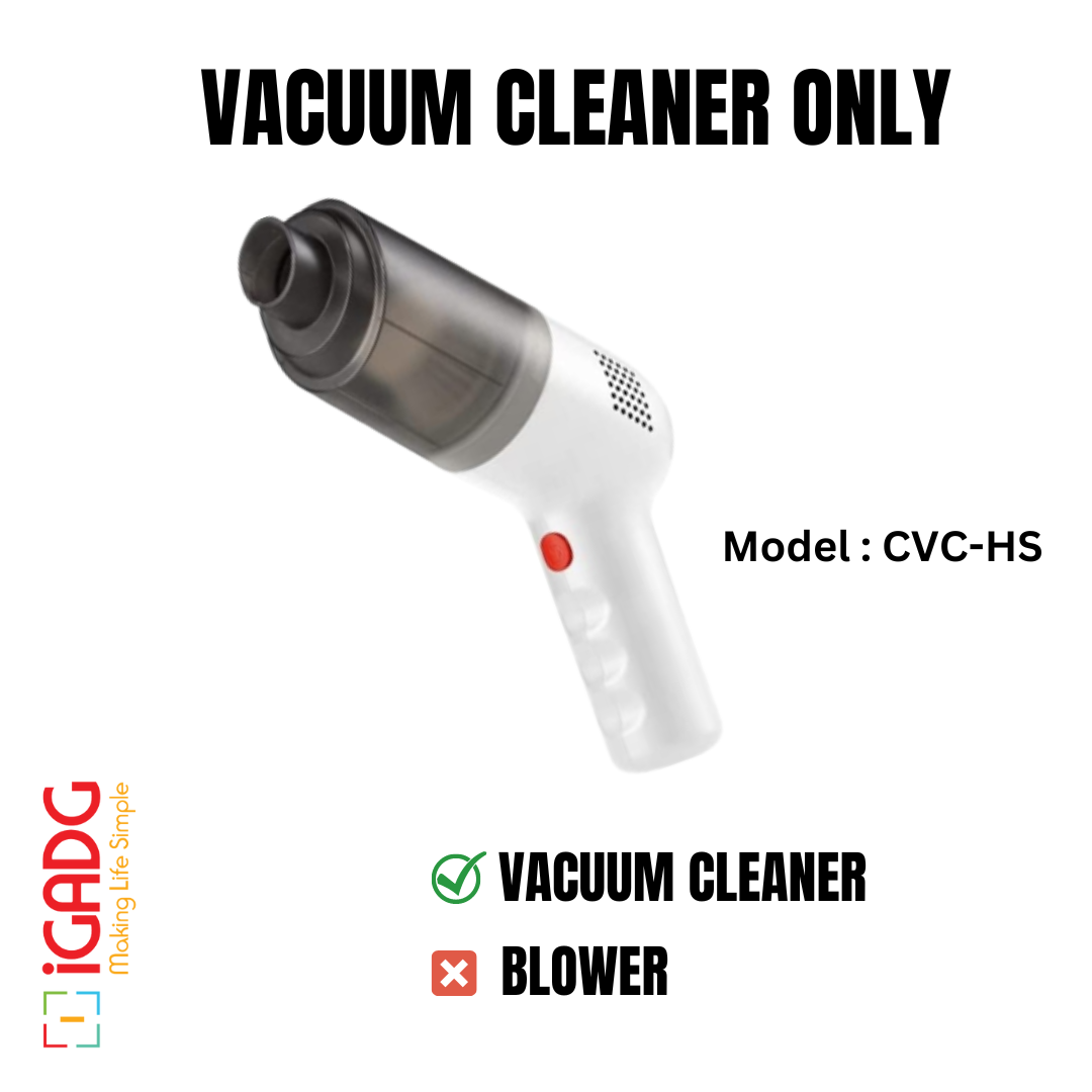 iGADG Handheld Car Vacuum Cleaner | Dual Battery | USB Rechargeable | Renewed
