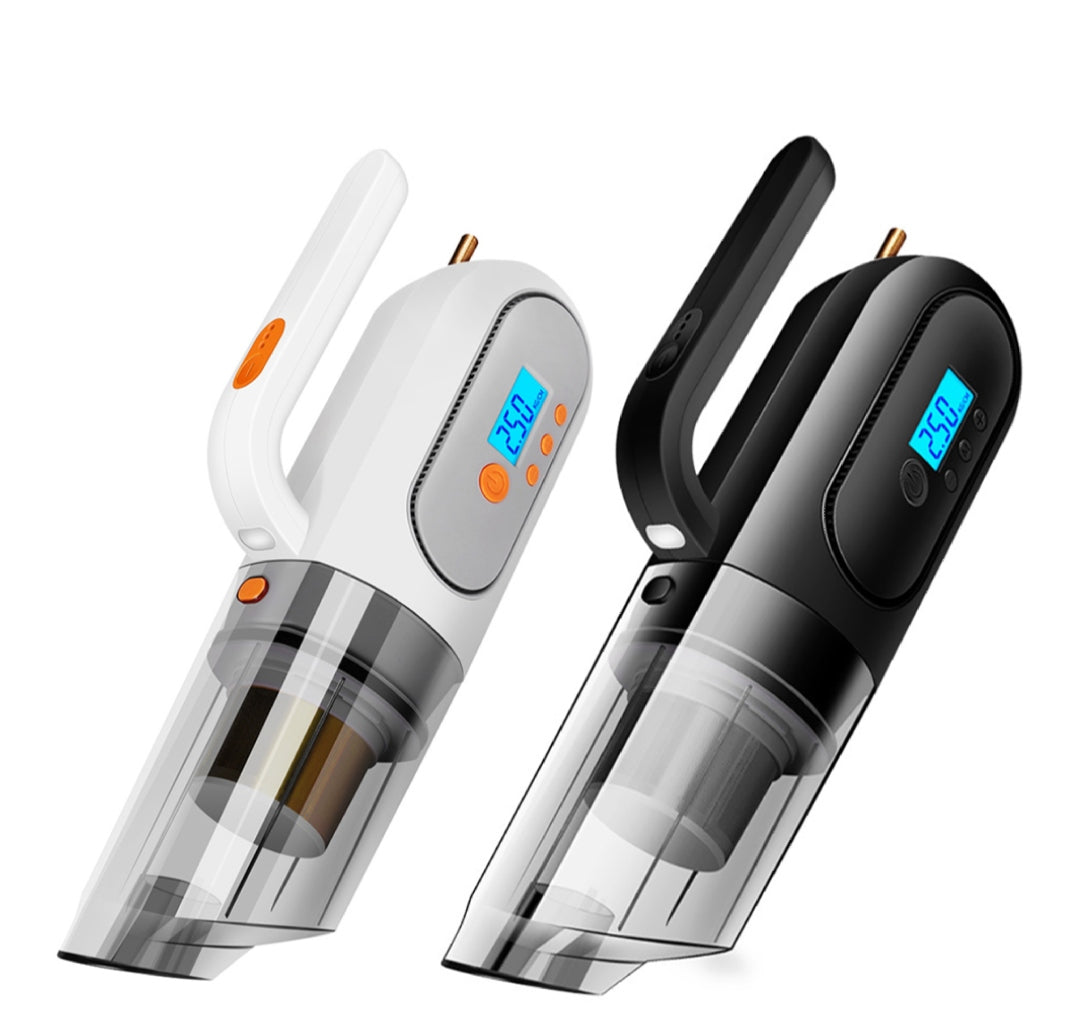 iGADG 4 in 1 Car Toolkit - Portable Handheld Car Vacuum Cleaner with Tyre Inflator LED Light & Pressure Guage