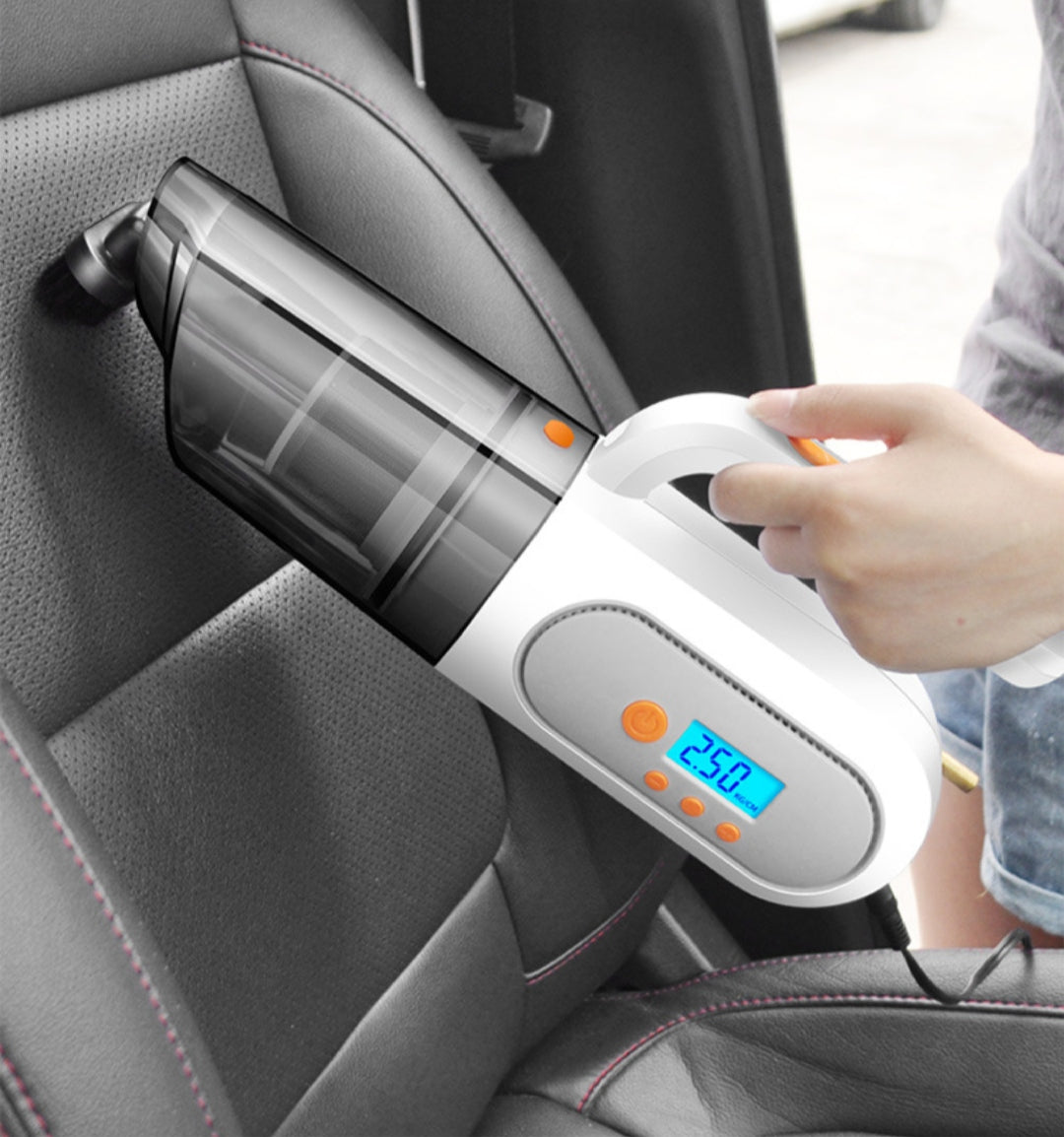 iGADG 4 in 1 Multifunctional Portable Handheld Car Vacuum Cleaner with Tyre Inflator LED Light