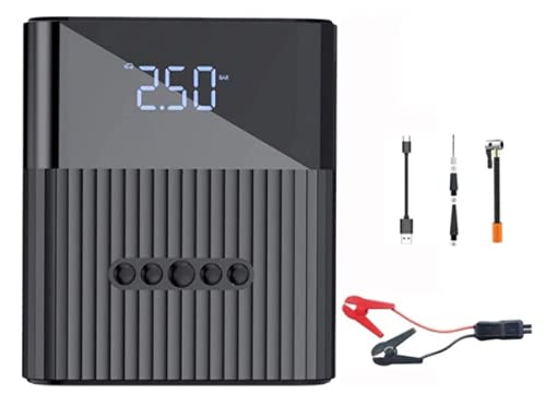 4 in 1 Car Gadget - Wireless Tyre Inflator with Jump Starter, 8000 mAH Power bank and LED Light