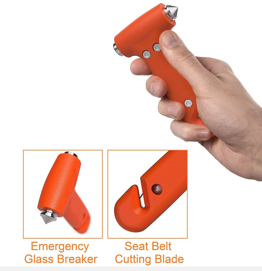 Emergency Car Window Breaker and Seatbelt Cutter | Escape Tool | Emergency Glass Hammer