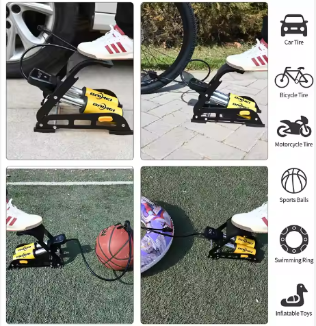 iGADG D2 Portable Digital Air Foot Pump – Fast & Accurate Inflation for Cars, Bikes & More!