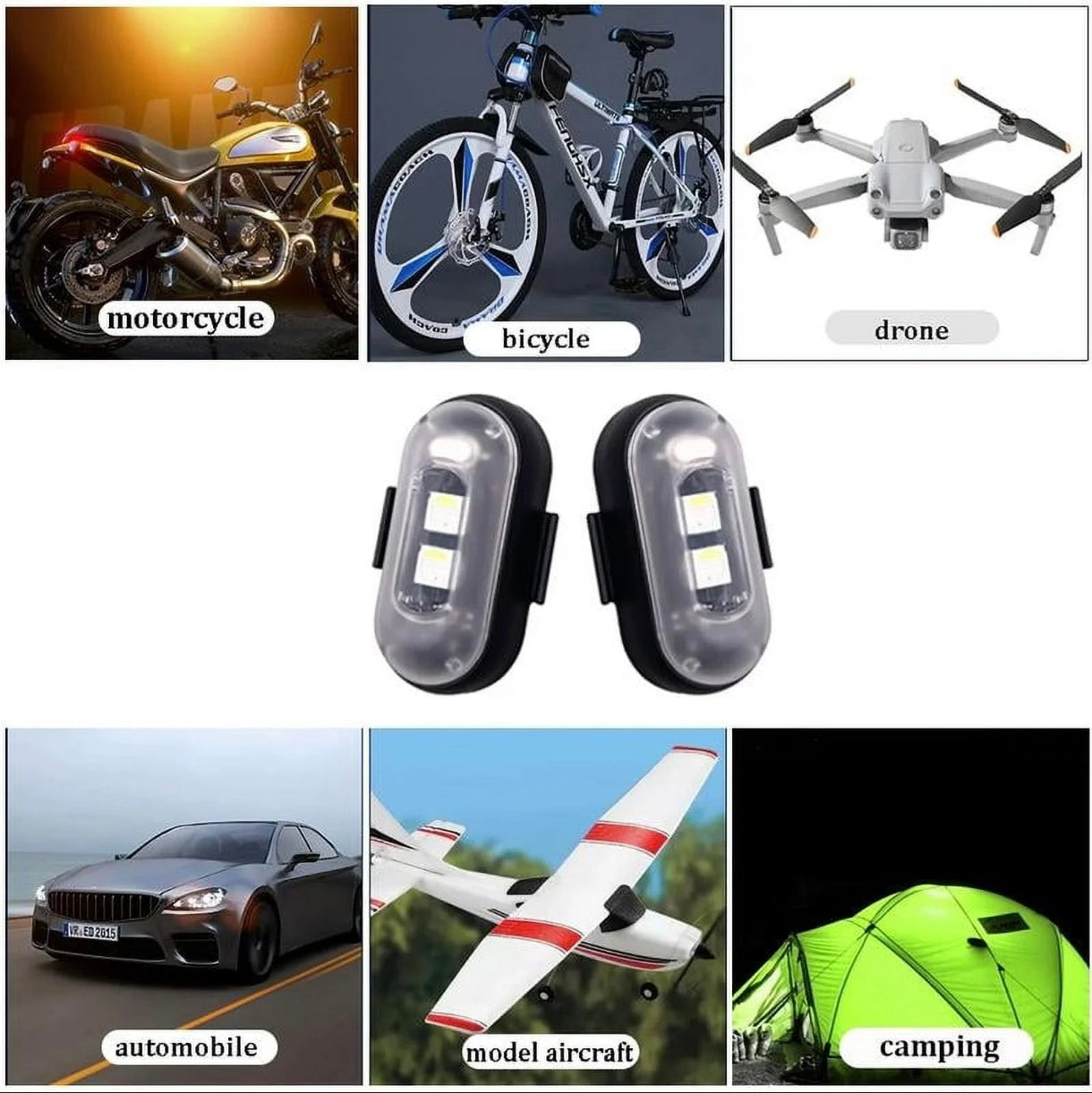Wireless LED Strobe Lights with Remote – USB Rechargeable, 8 Colors, Emergency Flashers for Car, Bike, Drone