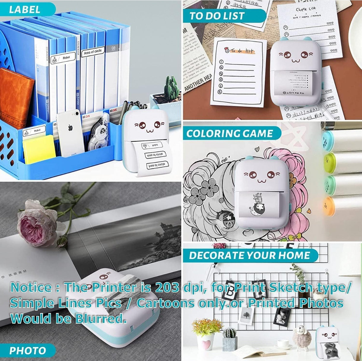 X1 X2 Mini Bluetooth Thermal Printer for Labels Stickers and Fun Projects - Thermal Printer