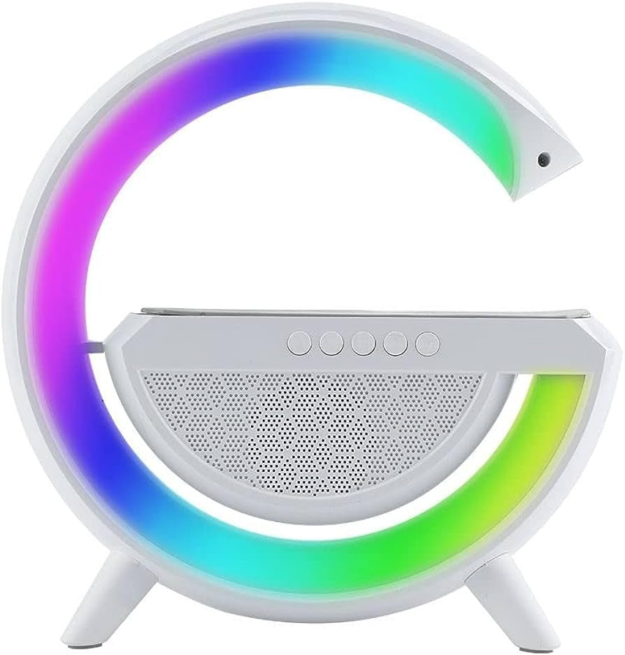 G Speaker Lamp – 3-in-1 Bluetooth Speaker with Wireless Fast Charging, APP-Controlled RGB Light, and Sunrise Alarm Clock for Bedroom & Bedside Table