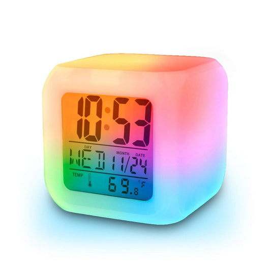 Digital Multi Color Changing Clock with Alarm Function