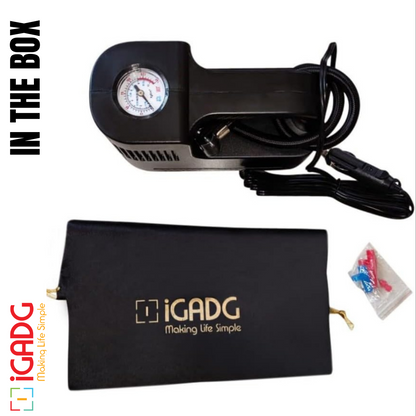 iGADG 12V Small Tyre Inflator For Car and Bike