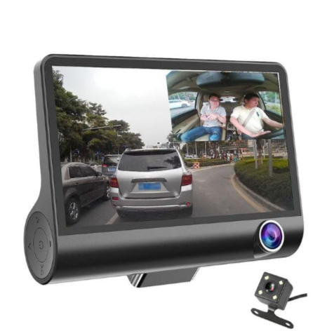 3 lens car dash camera