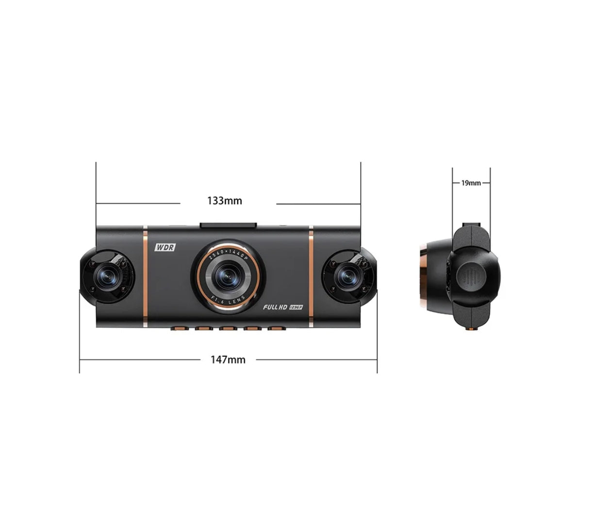 4 Lens Car Dash Camera | Full HD, G-Sensor, Motion Detection, Night Vision, Loop & Parking Recording