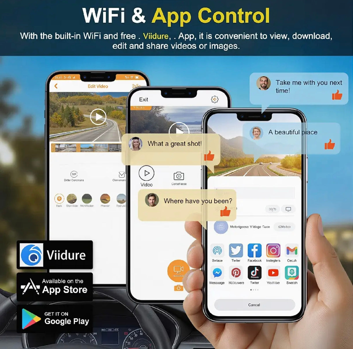 4 Lens 360° Car Dash Camera | Full HD, G-Sensor, Motion Detection, Night Vision, Loop & Parking Recording