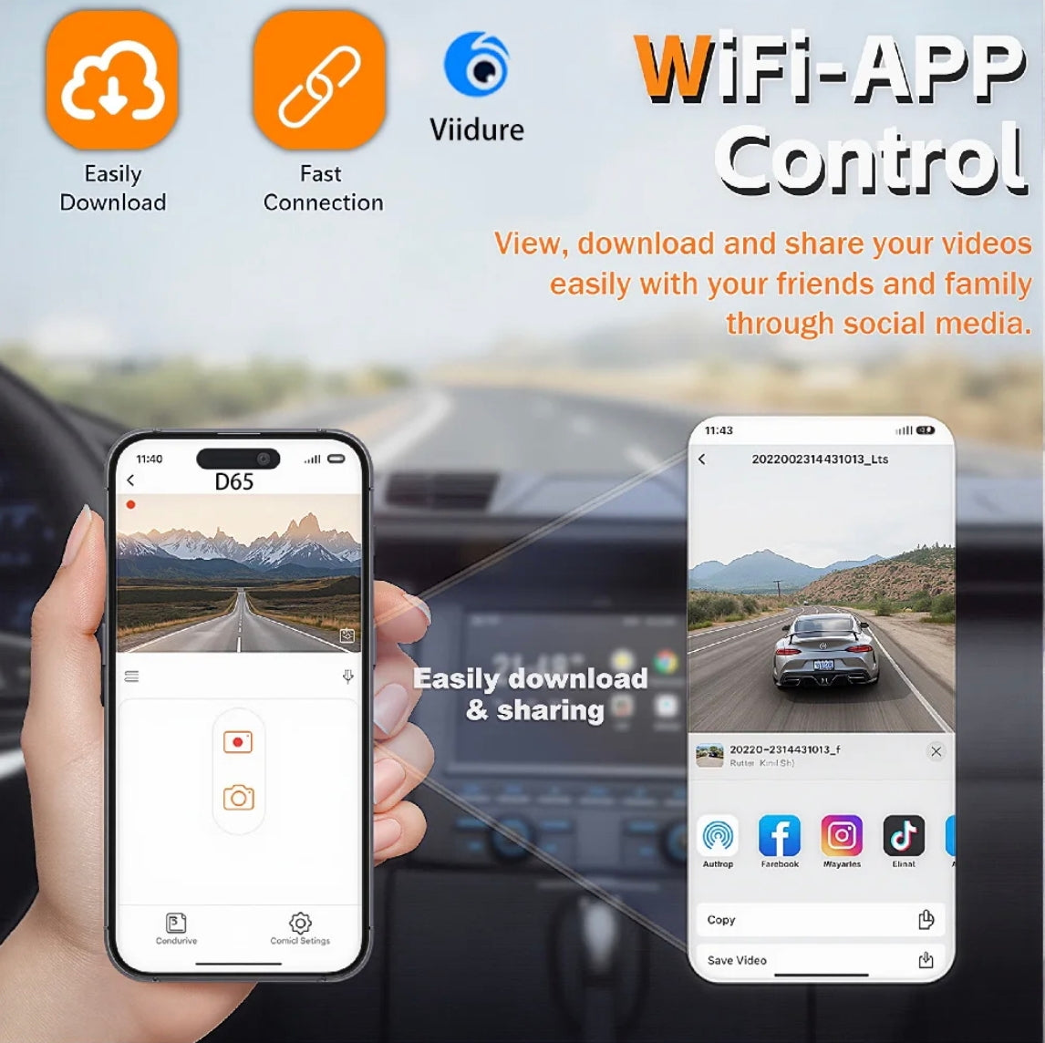 4 Lens 360° Car Dash Camera | Full HD, G-Sensor, Motion Detection, Night Vision, Loop & Parking Recording
