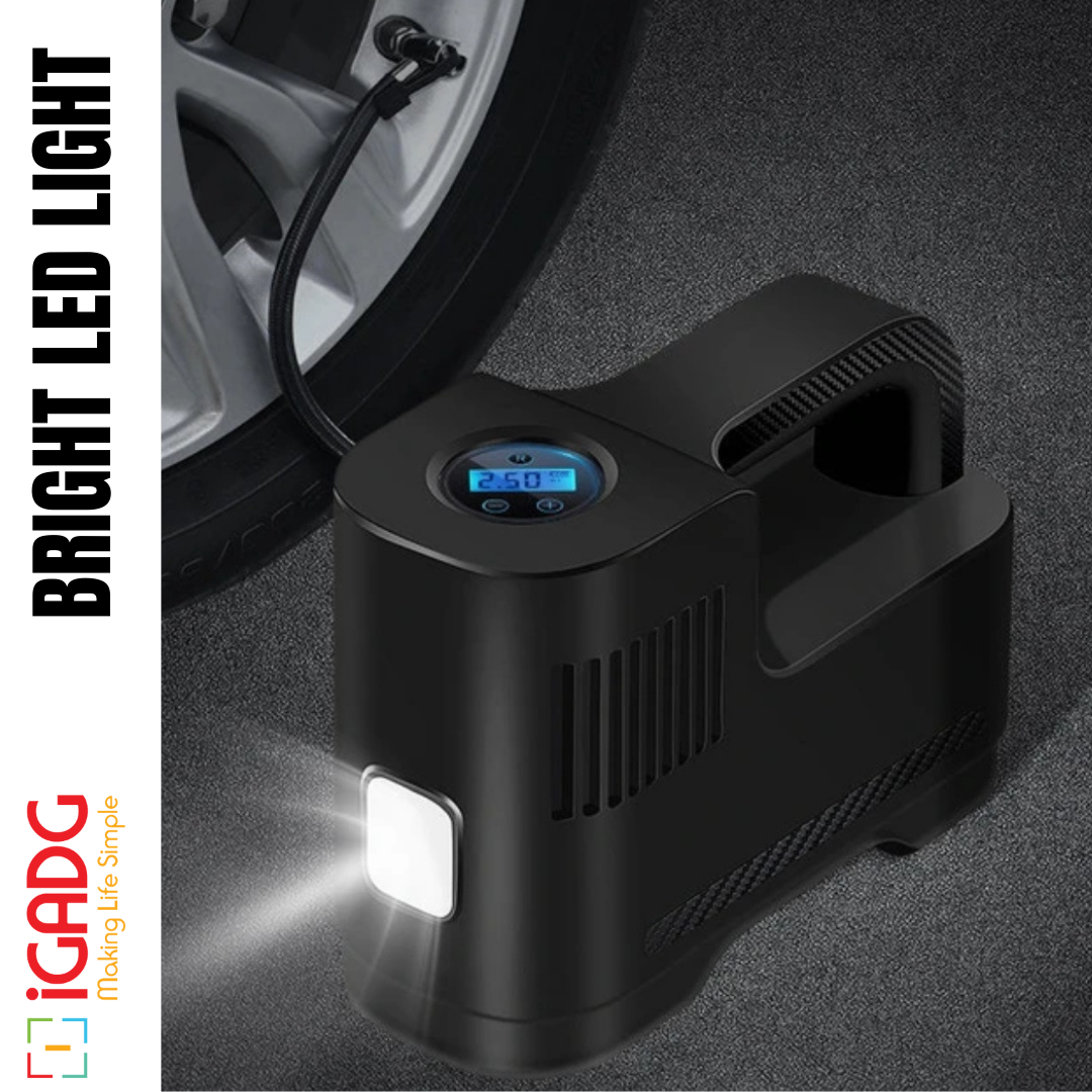 iGADG 12V Digital Small Tyre Inflator for Cars and Bike