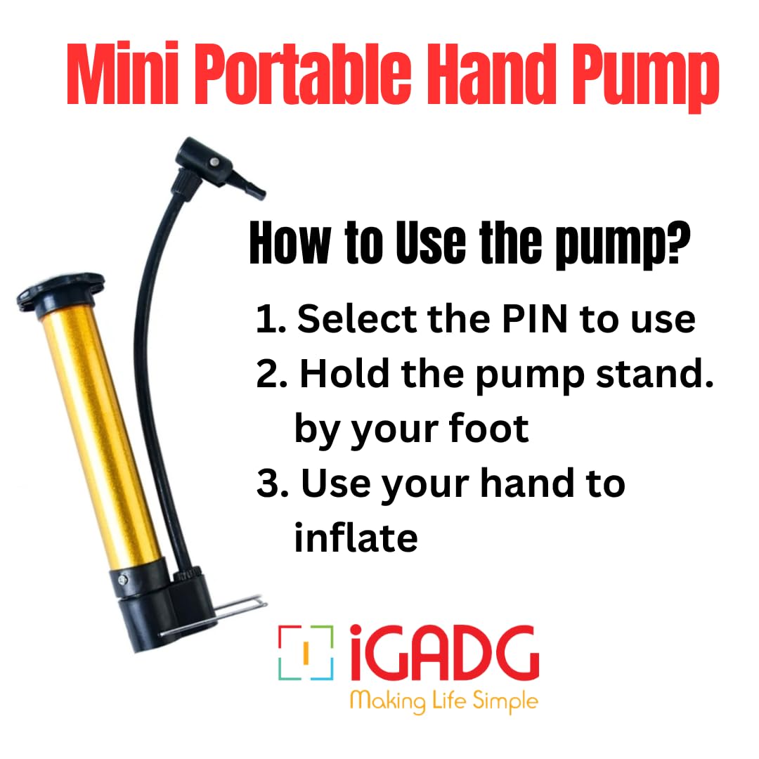 iGADG Football & Cycle Pump – Portable, Multi-Function Mini Air Pump for Balls & Cycle Tires, Lightweight & Durable
