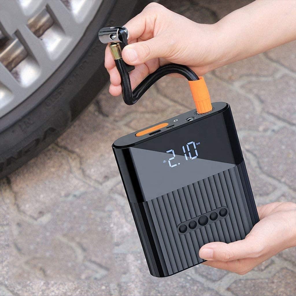 4 in 1 Car Gadget - Wireless Tyre Inflator with Jump Starter, 8000 mAH Power bank and LED Light