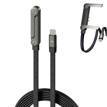 Mobile Braided Cable with Foldable Phone Stand | 240W Fast Charging