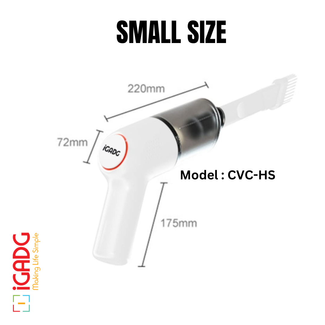iGADG CVC-HS Handheld Car Vacuum Cleaner |Dual Battery | USB Rechargeable | 6000pa