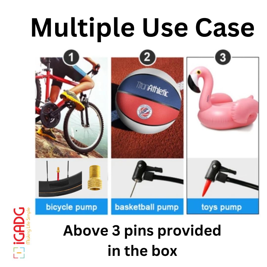 iGADG Football & Cycle Pump – Portable, Multi-Function Mini Air Pump for Balls & Cycle Tires, Lightweight & Durable