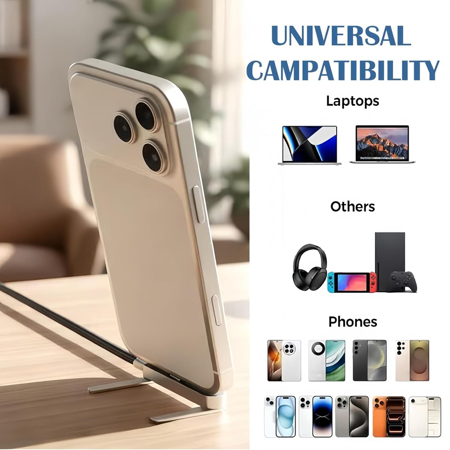 Mobile Braided Cable with Foldable Phone Stand | 240W Fast Charging