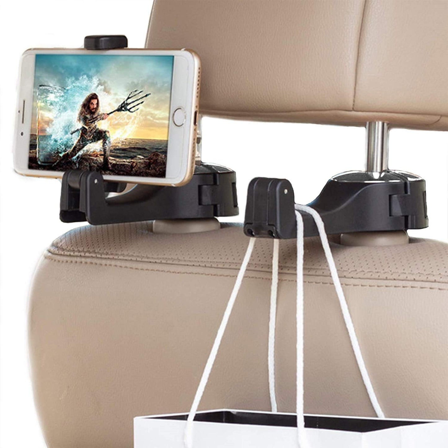 Multi-functional Car Hook with Mobile Holder
