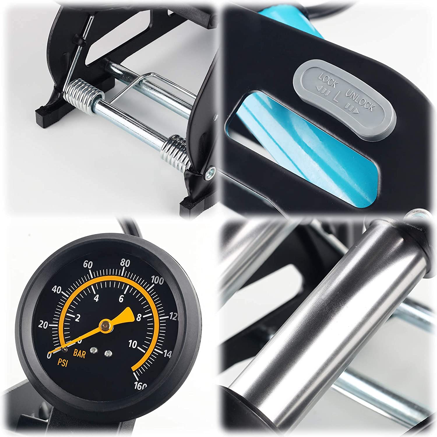 iGADG A2 Double Barrel Foot Pump for Car, Cycle, Balls, Inflatables