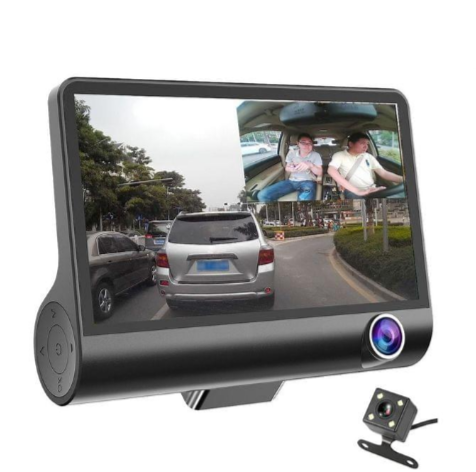 DriveGuard Pro: 3-Lens Car Dash Camera - Full HD 1080P, Smart DVR, Reversing Video Recorder
