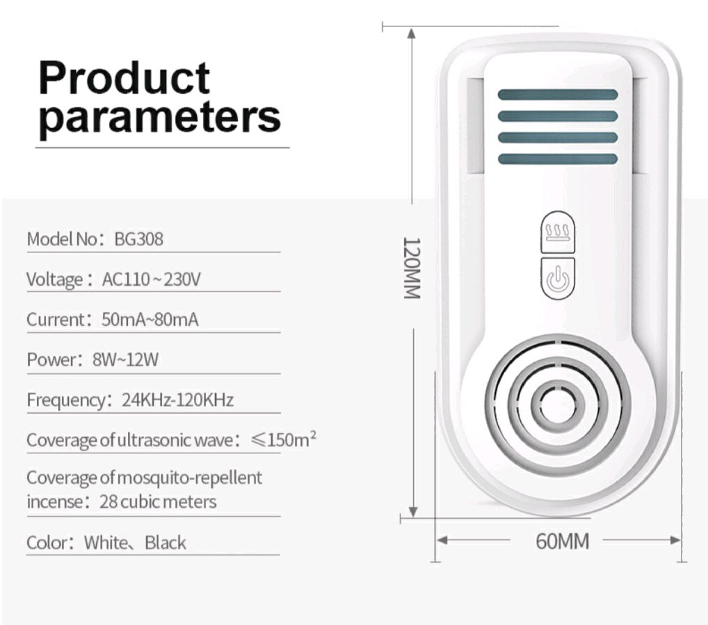 2 in 1 Ultrasonic Pest Repeller with Mat / Tablet