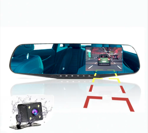 Mirror DashDrive - 1080P DVR Dual Lens Mirror Dash Camera with Night Vision G Sensor