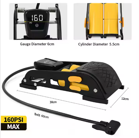 iGADG D2 Portable Digital Air Foot Pump – Fast & Accurate Inflation for Cars, Bikes & More!