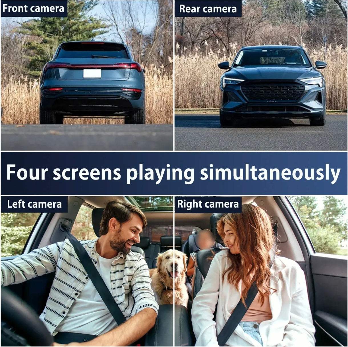 4 Lens 360° Car Dash Camera with Parking Monitoring Kit || 128GB SD Card Free