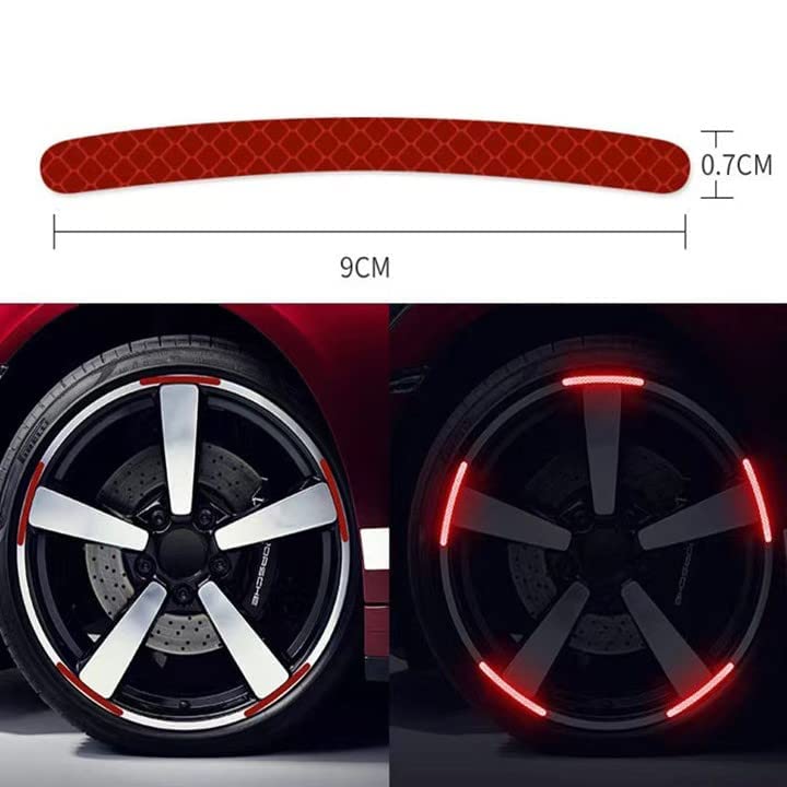 Ultra-Reflective Rim Edge Stickers For Car Wheels | Pack of 20 Stickers