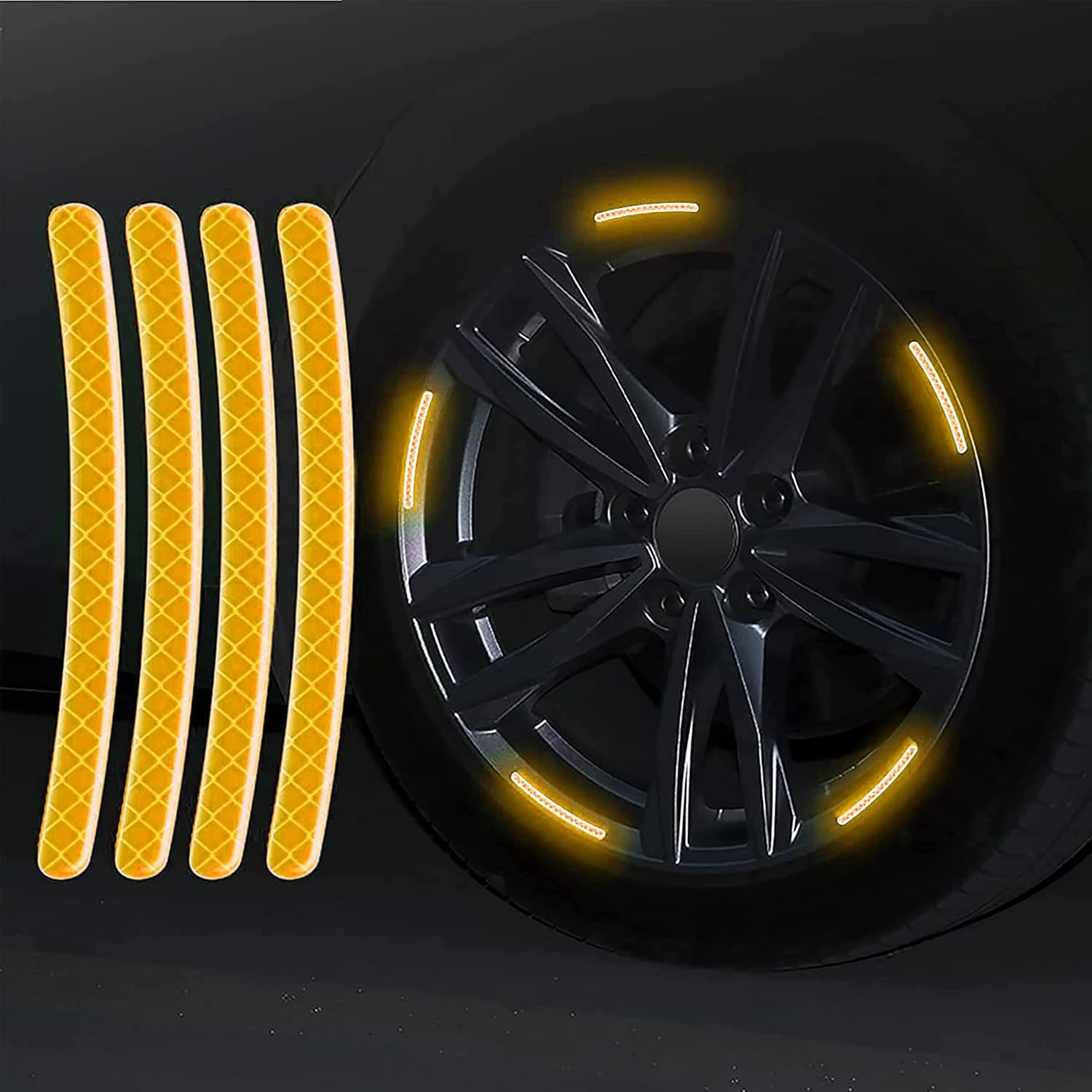Allow Rims Sticker Ultra-Reflective Rim Edge Stickers For Car Wheels | Pack of 20 Sticker ...