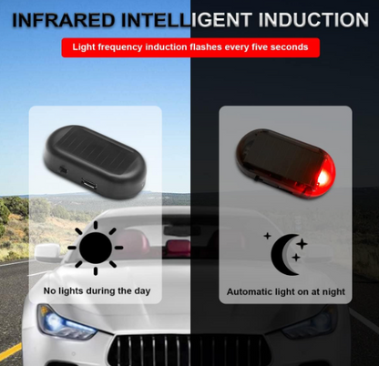 Solar Anti-Theft LED Flashing Warning Lights for Vehicles & Bikes with USB Charging