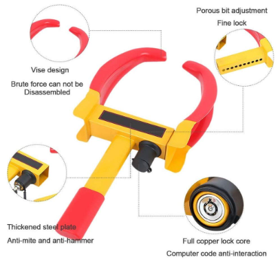 Adjustable Heavy Duty Universal Car Wheel Lock – Anti-Theft Security Tire Clamp