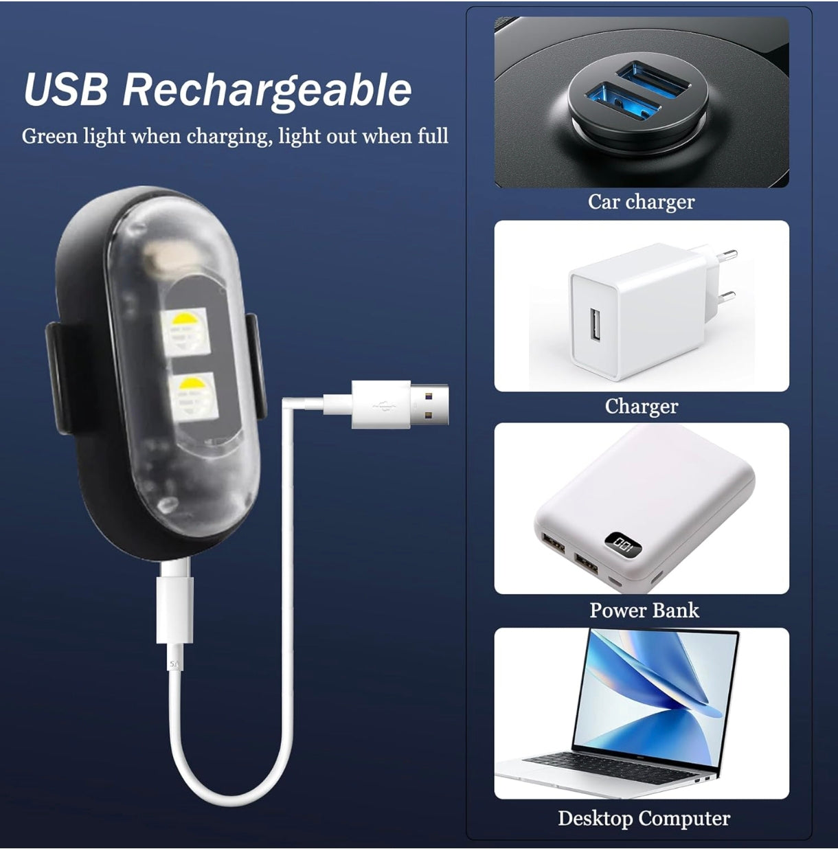 Wireless LED Strobe Lights with Remote – USB Rechargeable, 8 Colors, Emergency Flashers for Car, Bike, Drone