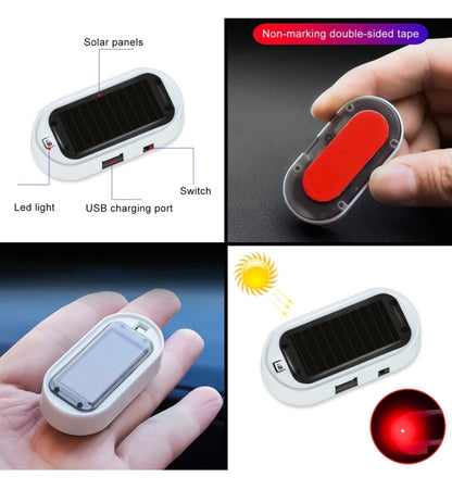 Solar Anti-Theft Flashing Light  - Front & Rear Protection (Pack of 2)