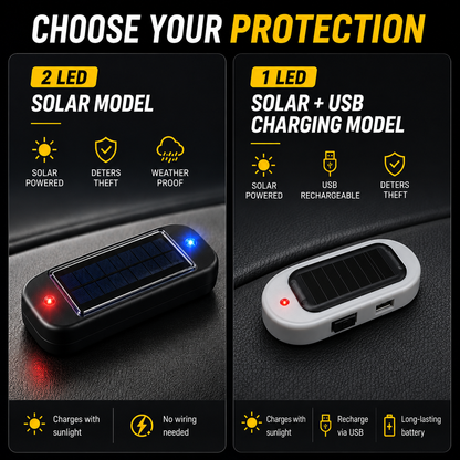 Solar Anti-Theft Flashing Light  - Front & Rear Protection (Pack of 2)
