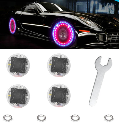 Solar LED Tire Wheel Valve Cap Lights – Motion Sensor, Waterproof, Colorful Flashing for Car, Bike, Motorcycle